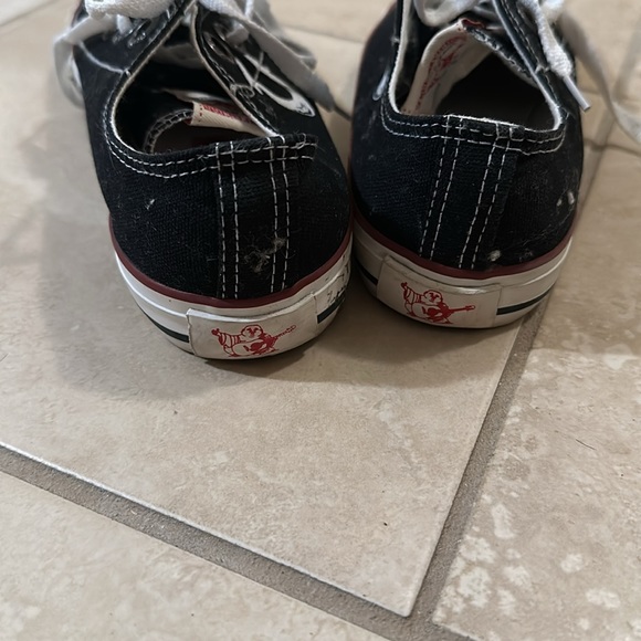 True Religion Black Canvas Low Top Sneakers Size 9 - Picture 7 of 12